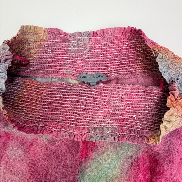 Vintage Conditions Apply Tie Dye Smocked Palazzo Pants Boho Festival Y2K Small - Picture 5 of 6